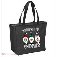 Hanging With My Gnomies, Merry Christmas Gnomes Garden Gnome Tote Bag thumb 2
