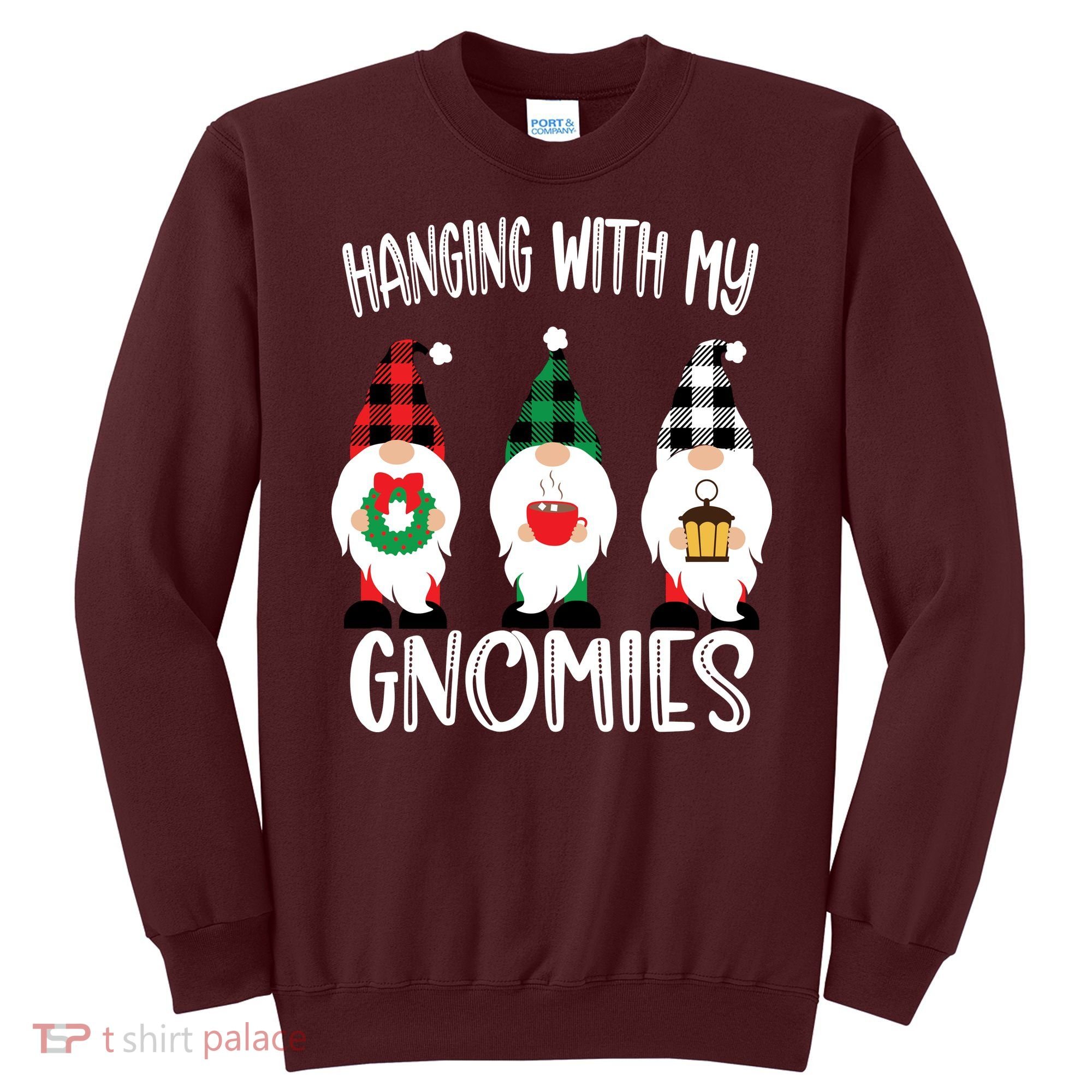 Hanging With My Gnomies, Merry Christmas Gnomes Garden Gnome Sweatshirt