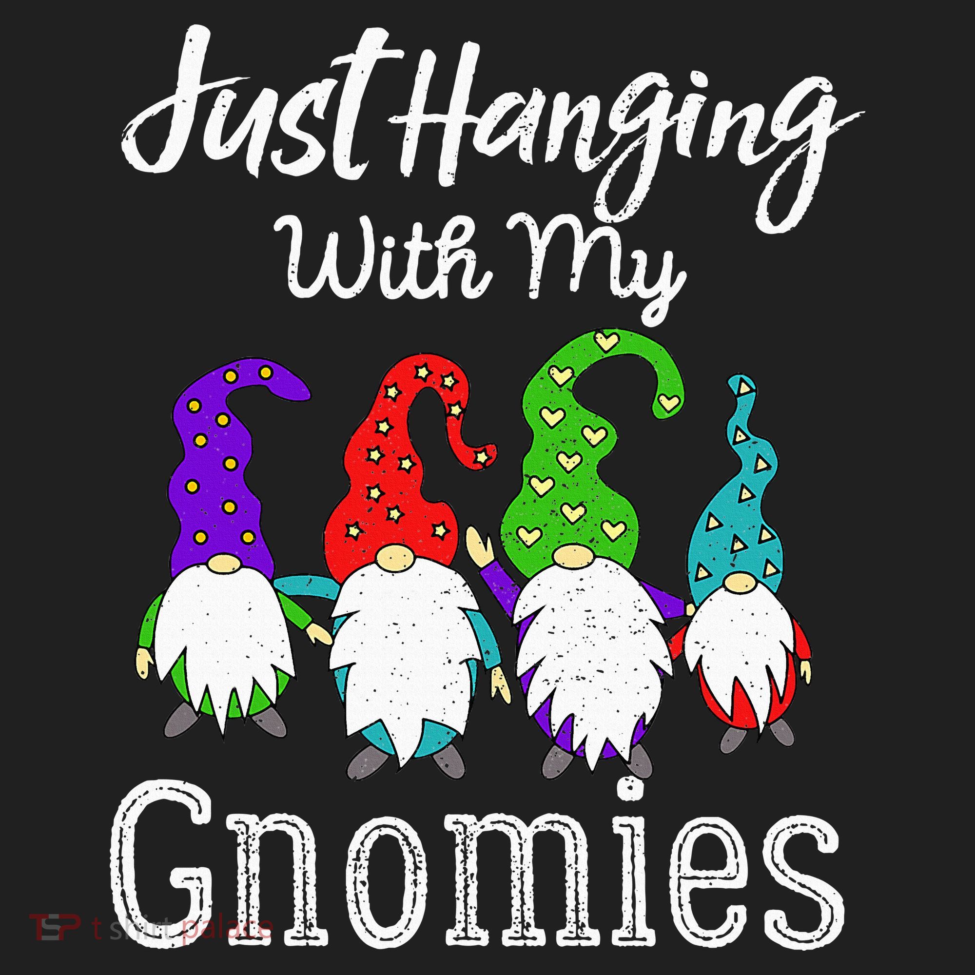 Hanging With My Gnomies Funny Garden Gnome Graphics Beanie