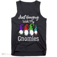 Hanging With My Gnomies Funny Garden Gnome Graphics Tank Top thumb 0