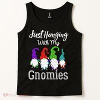 Hanging With My Gnomies Funny Garden Gnome Graphics Tank Top thumb 2