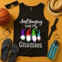 Hanging With My Gnomies Funny Garden Gnome Graphics Tank Top thumb 4