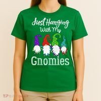 Hanging With My Gnomies Funny Garden Gnome Graphics T-Shirt thumb 4