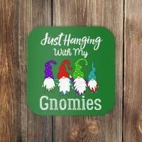 Hanging With My Gnomies Funny Garden Gnome Graphics Coaster thumb 0