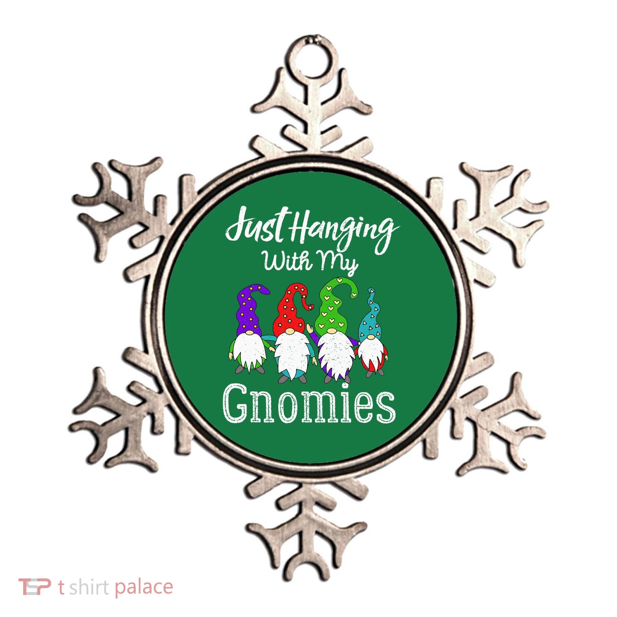 Hanging With My Gnomies Funny Garden Gnome Graphics Ornament
