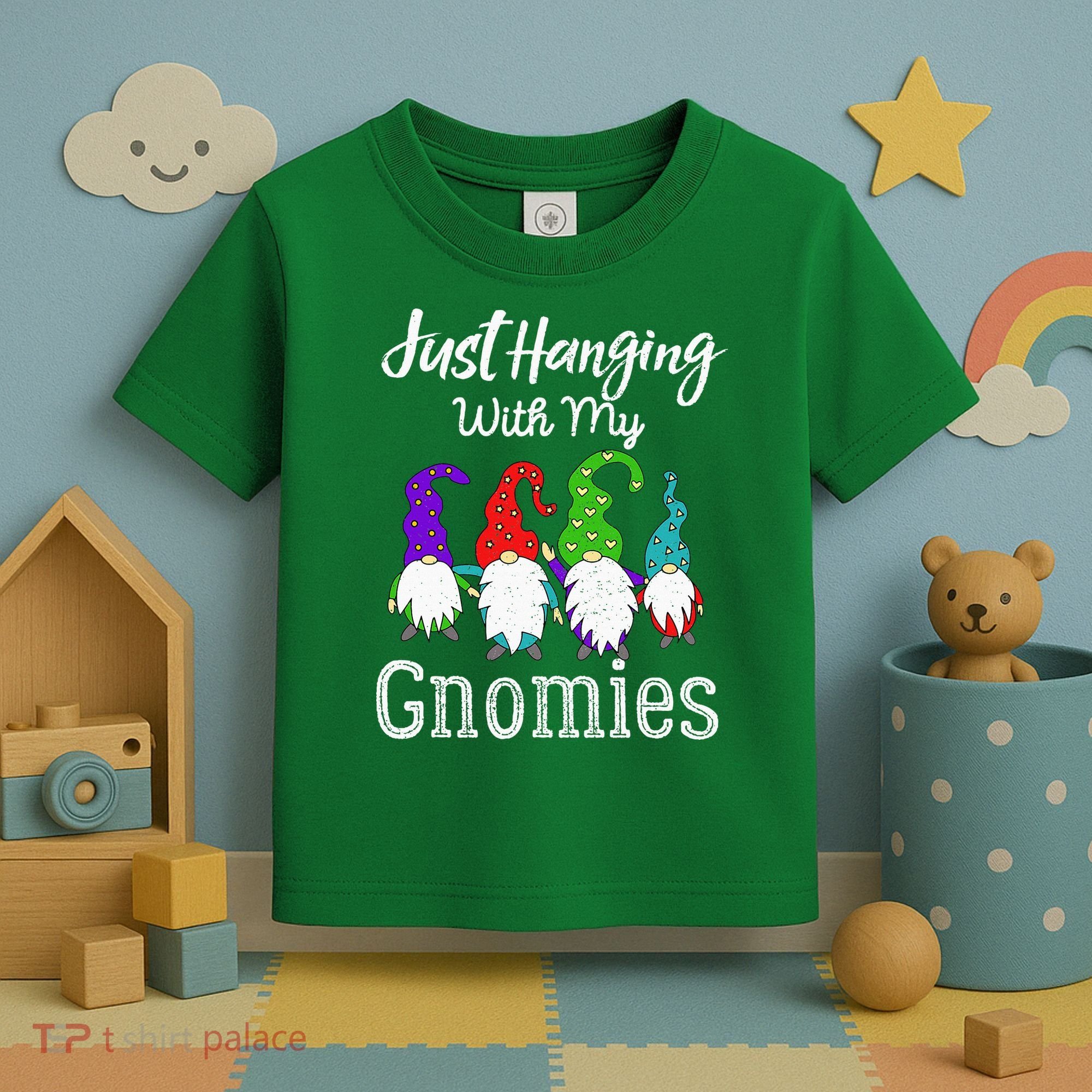 Hanging With My Gnomies Funny Garden Gnome Graphics Toddler T-Shirt