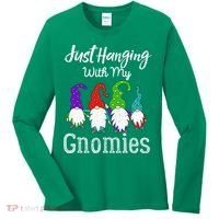 Hanging With My Gnomies Funny Garden Gnome Graphics Women's Long Sleeve Shirt thumb 0