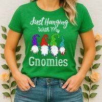 Hanging With My Gnomies Funny Garden Gnome Graphics Women's T-Shirt thumb 2