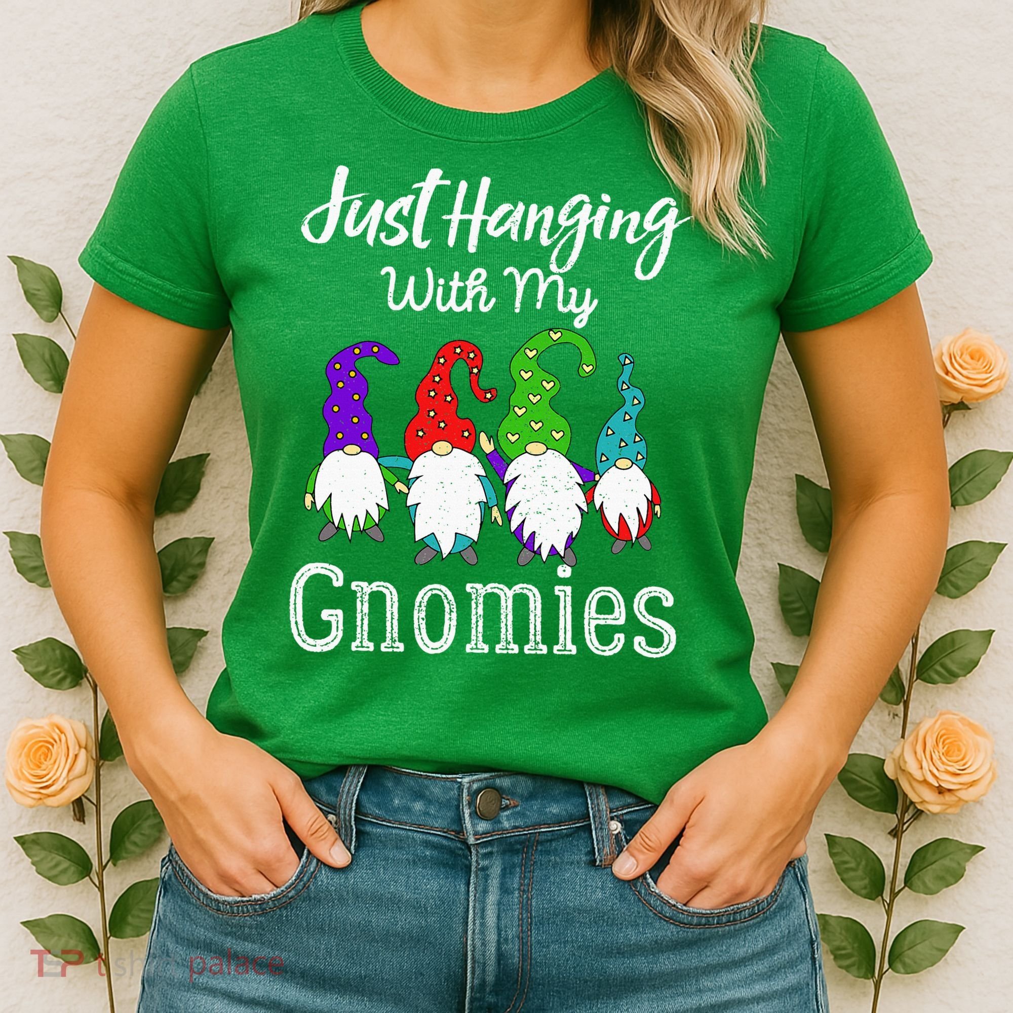Hanging With My Gnomies Funny Garden Gnome Graphics Women's T-Shirt