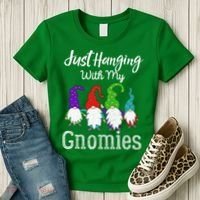 Hanging With My Gnomies Funny Garden Gnome Graphics Women's T-Shirt thumb 3