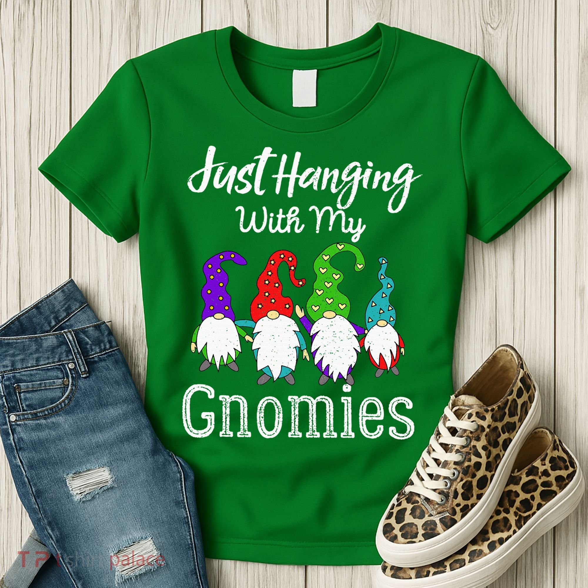 Hanging With My Gnomies Funny Garden Gnome Graphics Women's T-Shirt