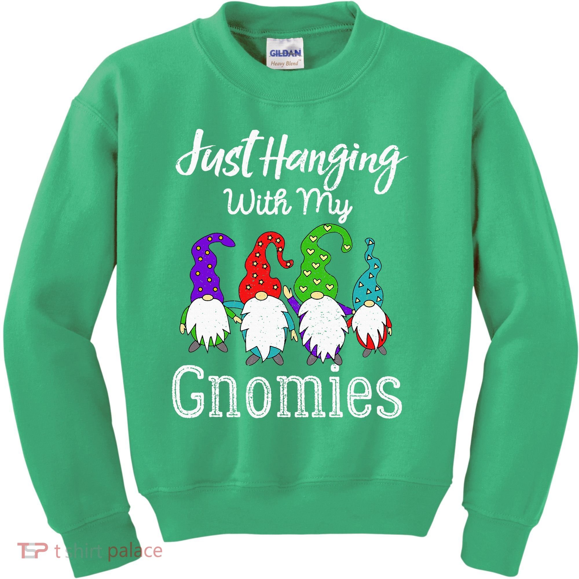 Hanging With My Gnomies Funny Garden Gnome Graphics Kids Sweatshirt