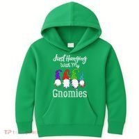 Hanging With My Gnomies Funny Garden Gnome Graphics Kids Hoodie thumb 0