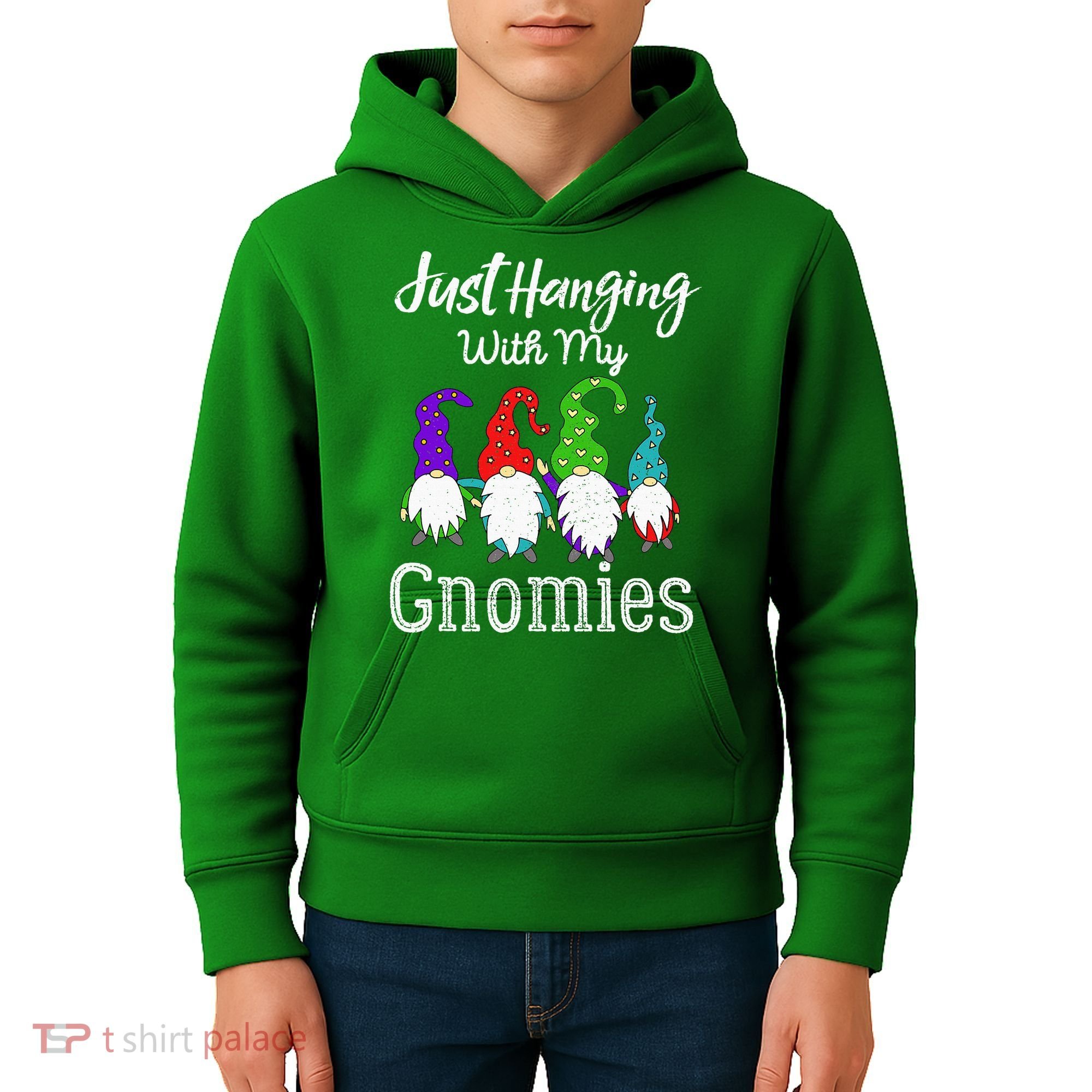 Hanging With My Gnomies Funny Garden Gnome Graphics Kids Hoodie