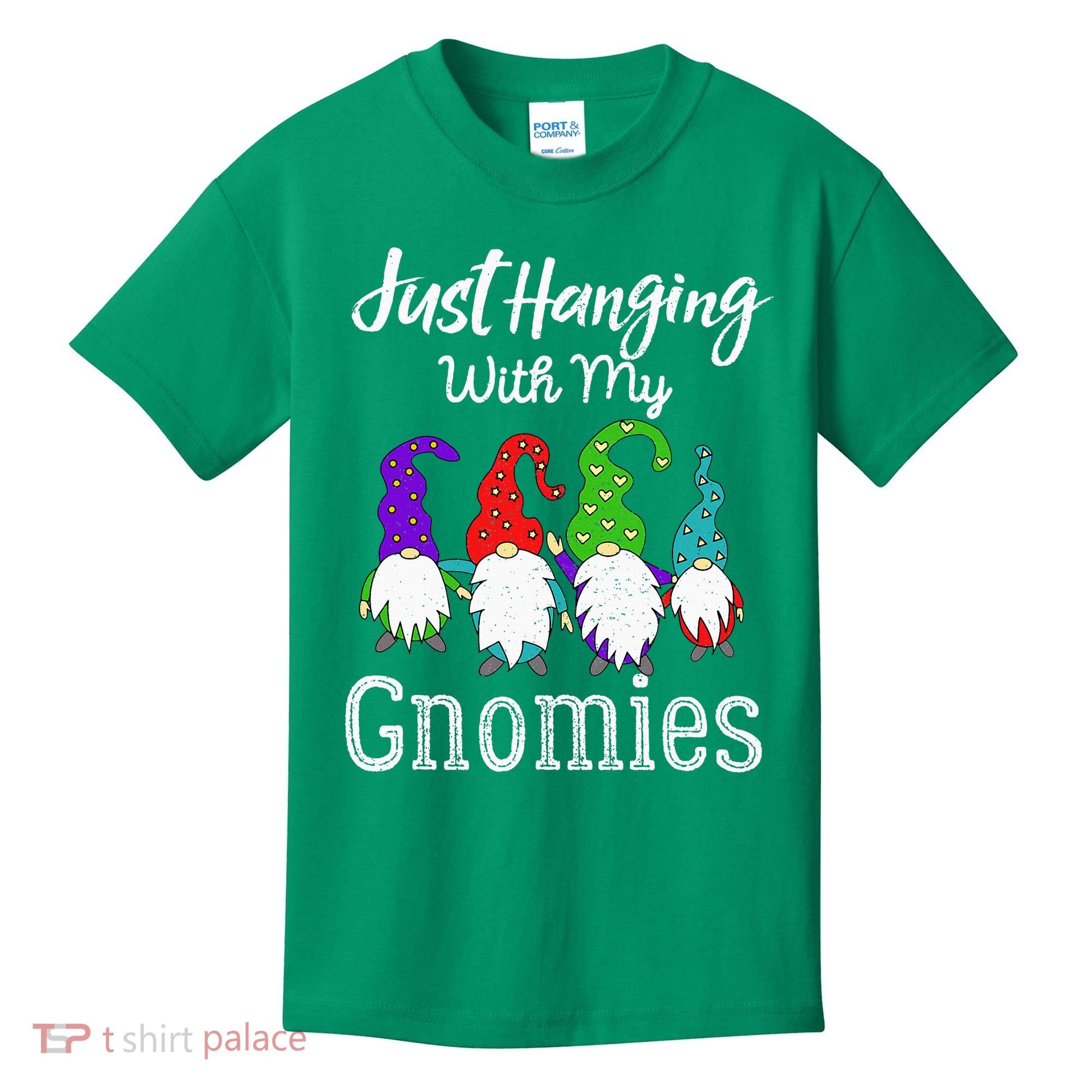Hanging With My Gnomies Funny Garden Gnome Graphics Kids T-Shirt