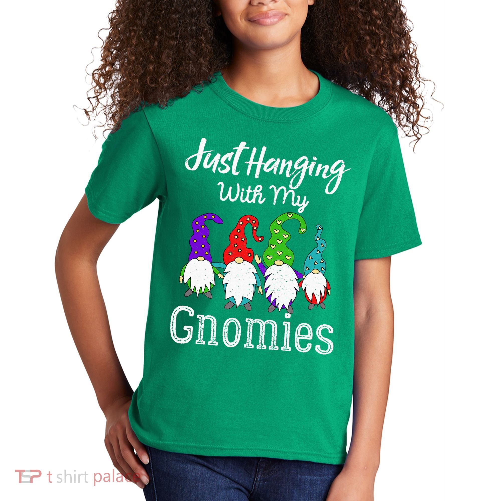 Hanging With My Gnomies Funny Garden Gnome Graphics Kids T-Shirt