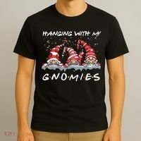 Hanging With My Gnomies Friends Christmas T-Shirt thumb 3