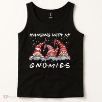 Hanging With My Gnomies Friends Christmas Tank Top thumb 2