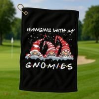 Hanging With My Gnomies Friends Christmas Golf Towel thumb 1