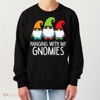 Hanging With My Gnomies Funny Garden Gnome Women's Sweatshirt thumb 0