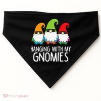 Hanging With My Gnomies Funny Garden Gnome USA-Made Doggie Bandana thumb 0