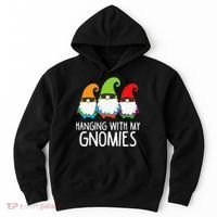 Hanging With My Gnomies Funny Garden Gnome Hoodie thumb 0
