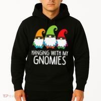 Hanging With My Gnomies Funny Garden Gnome Hoodie thumb 2