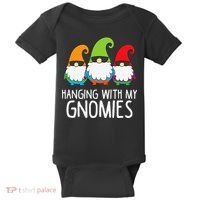 Hanging With My Gnomies Funny Garden Gnome Baby Bodysuit thumb 0