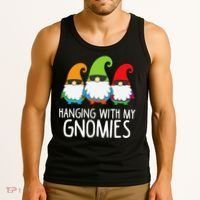Hanging With My Gnomies Funny Garden Gnome Tank Top thumb 3