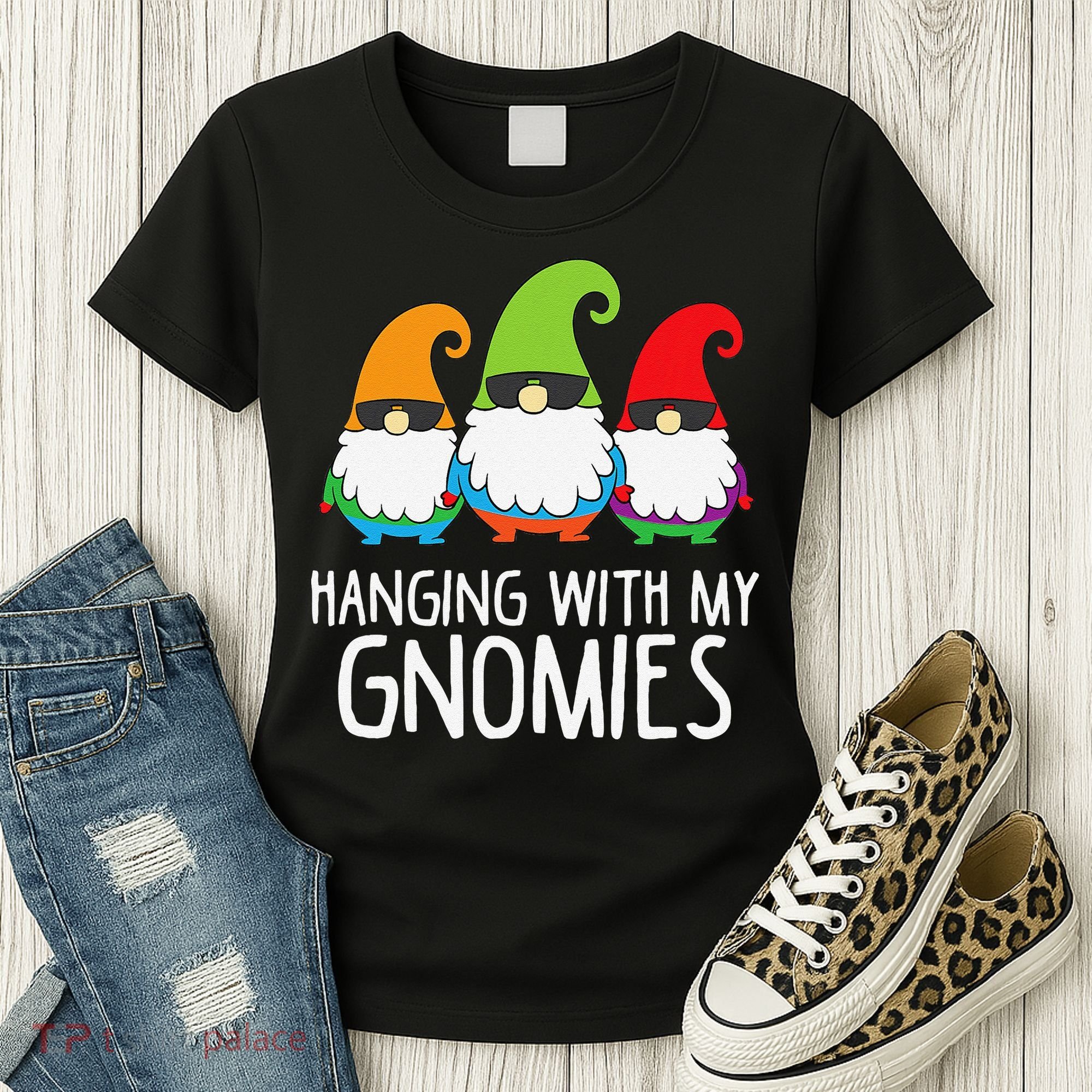 Hanging With My Gnomies Funny Garden Gnome Women's T-Shirt
