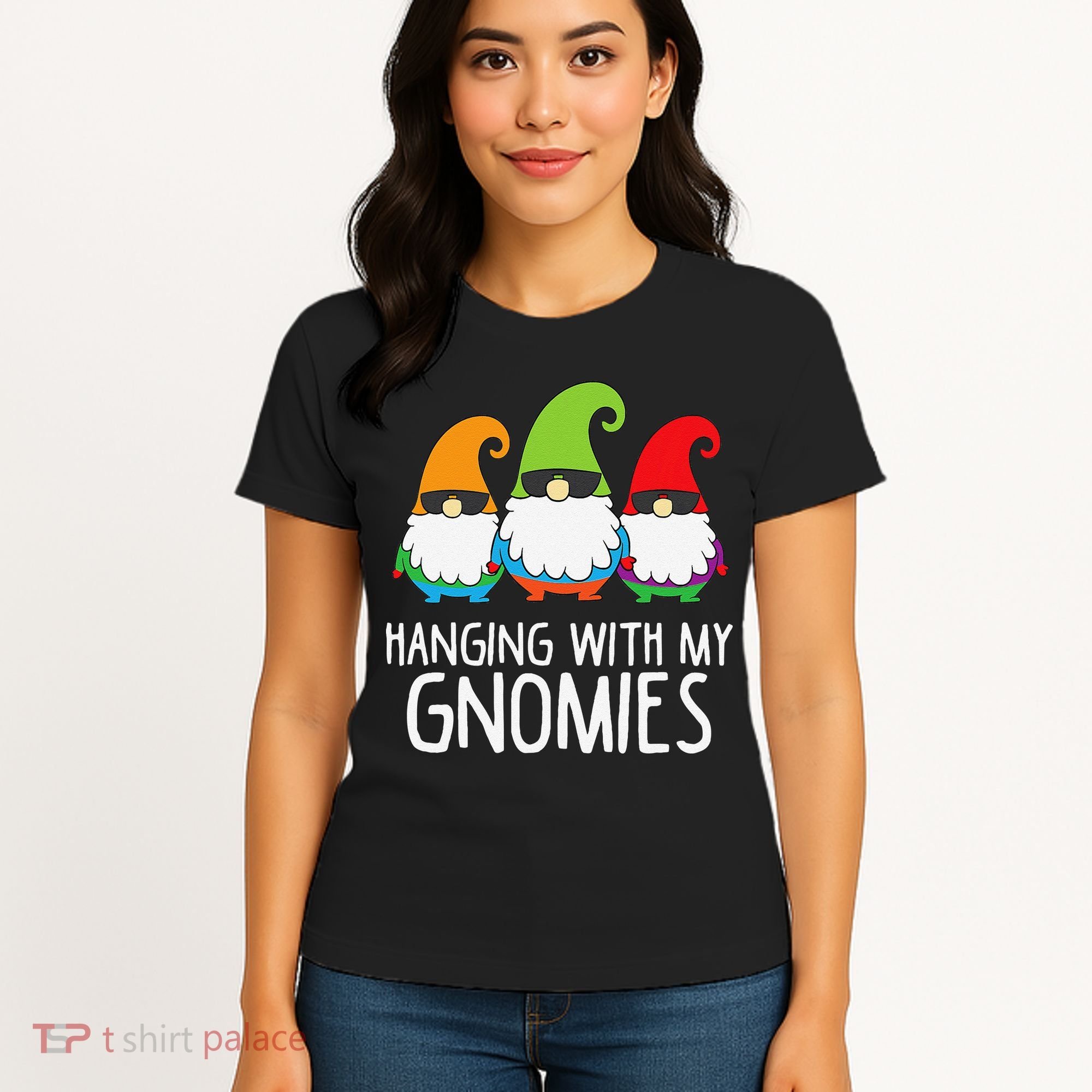 Hanging With My Gnomies Funny Garden Gnome Women's T-Shirt