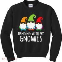 Hanging With My Gnomies Funny Garden Gnome Kids Sweatshirt thumb 0