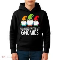 Hanging With My Gnomies Funny Garden Gnome Kids Hoodie thumb 4