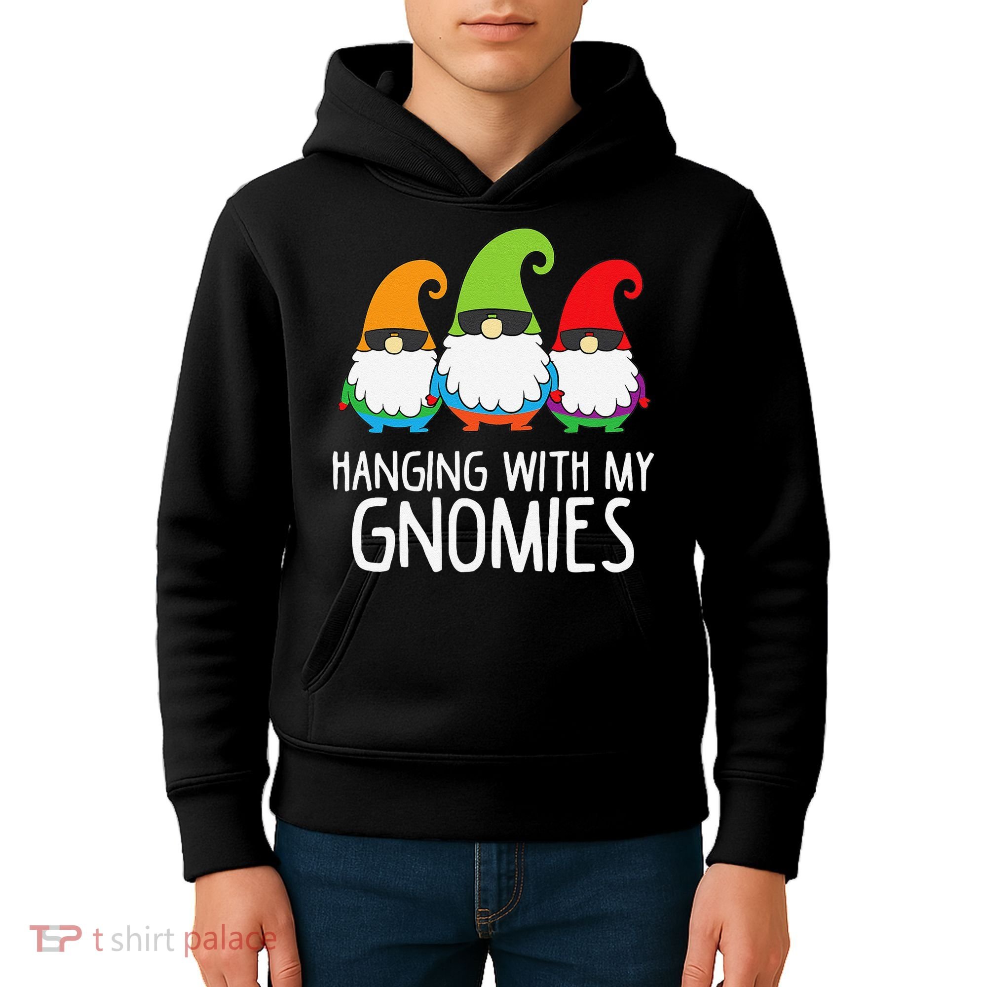 Hanging With My Gnomies Funny Garden Gnome Kids Hoodie