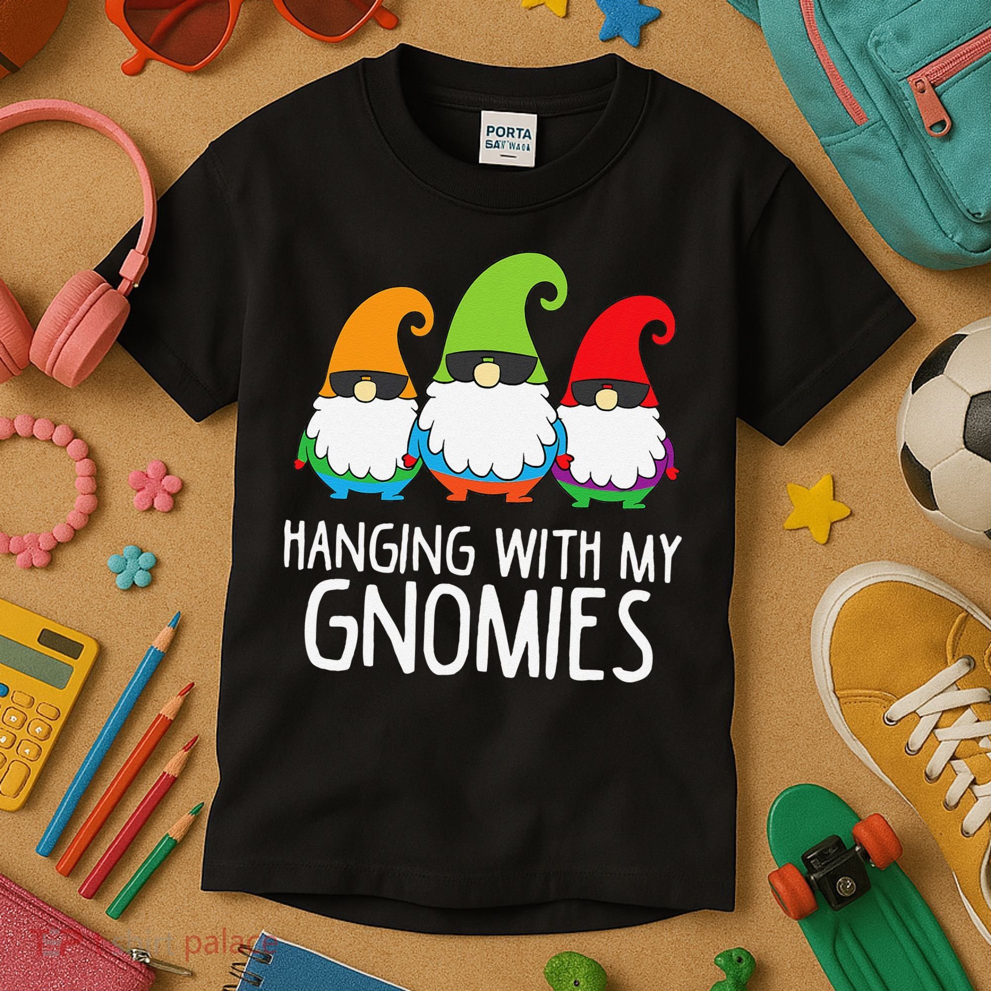 Hanging With My Gnomies Funny Garden Gnome Kids T-Shirt