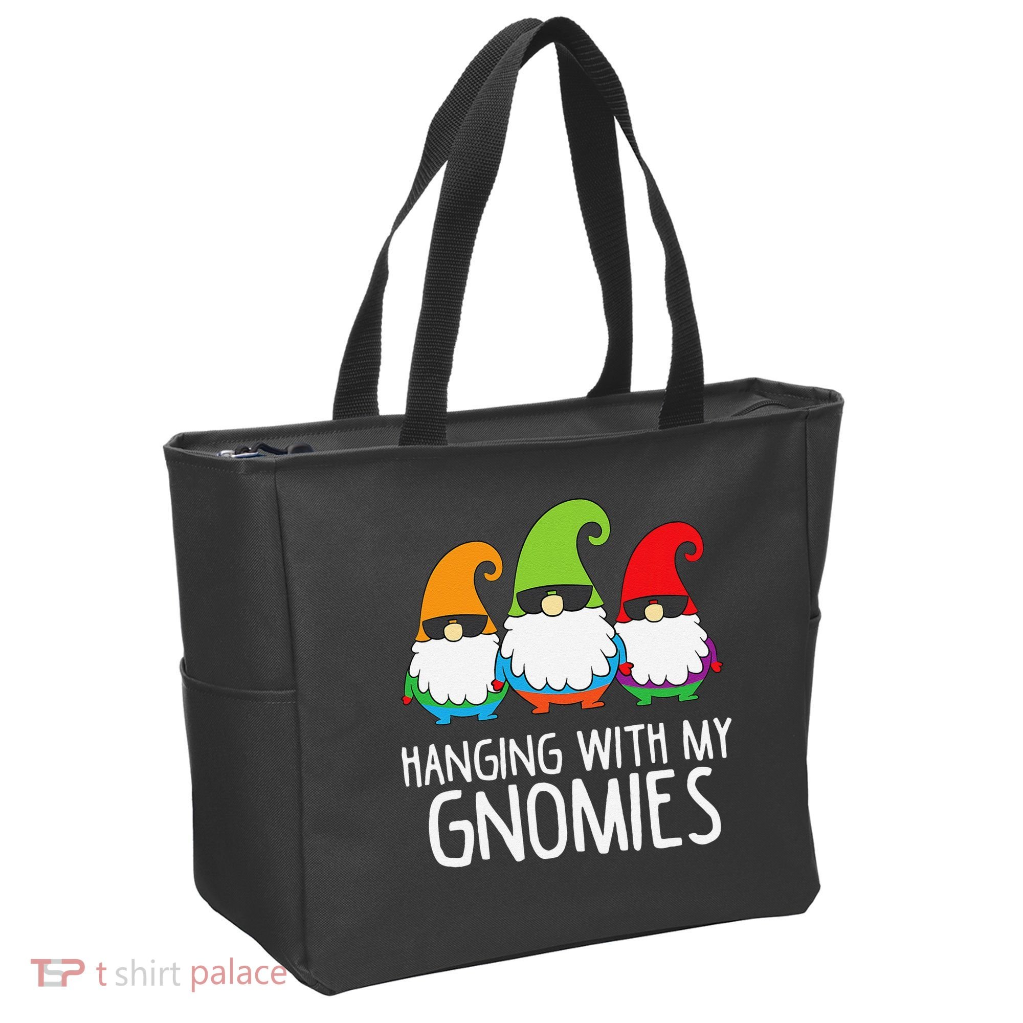 Hanging With My Gnomies Funny Garden Gnome Tote Bag