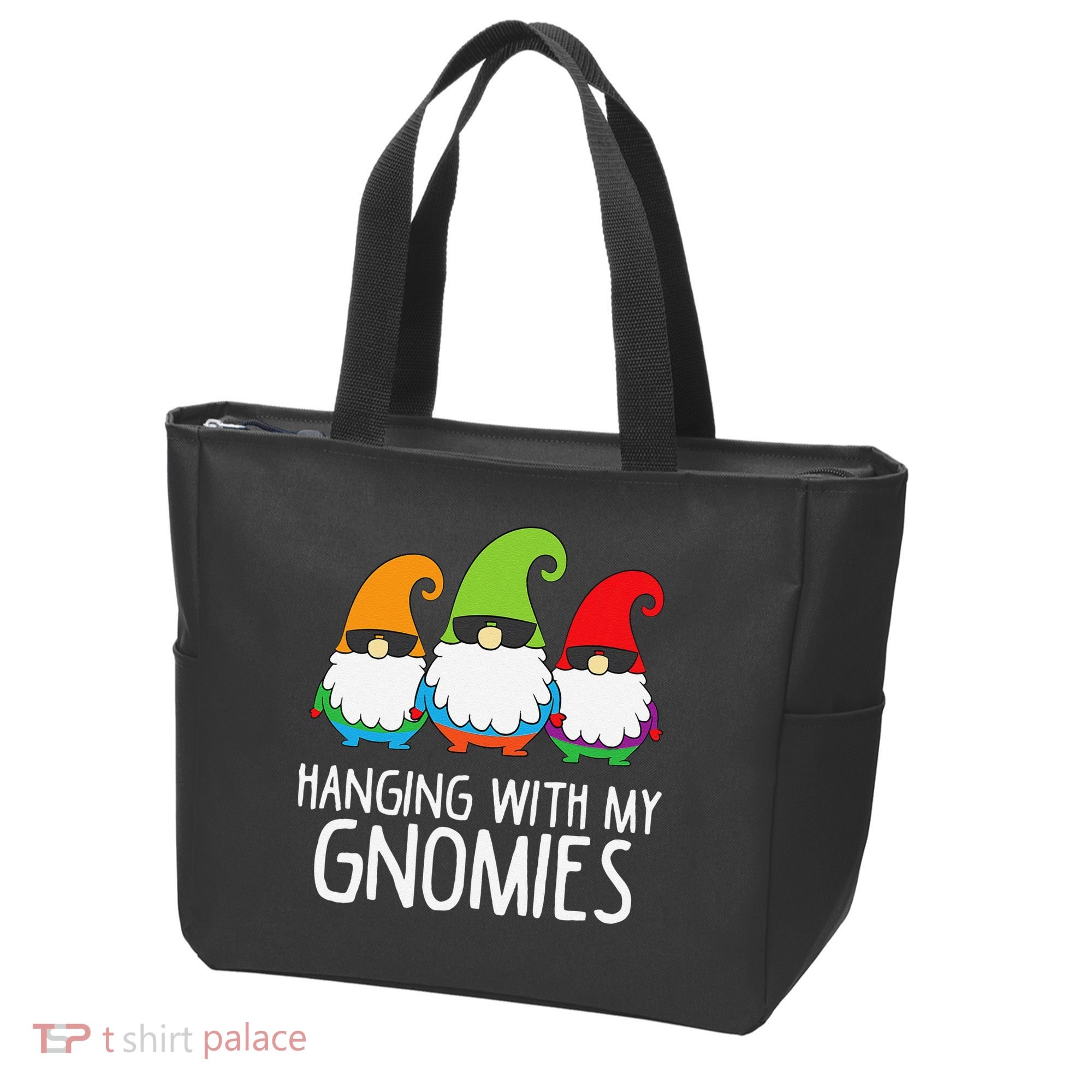 Hanging With My Gnomies Funny Garden Gnome Tote Bag