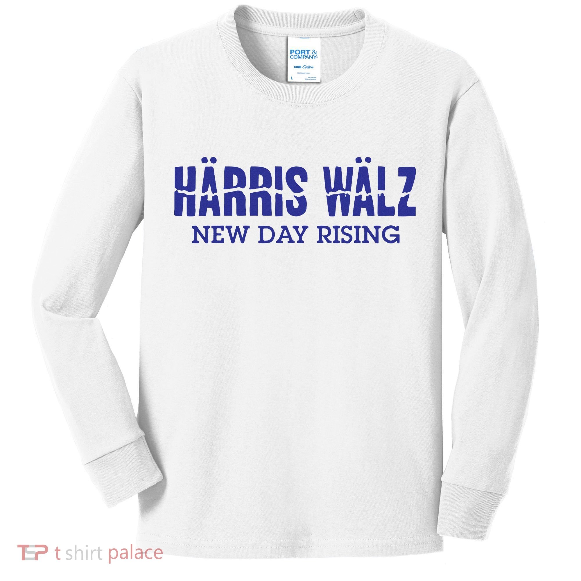 Harris Walz New Day Rising Kids Long Sleeve Shirt