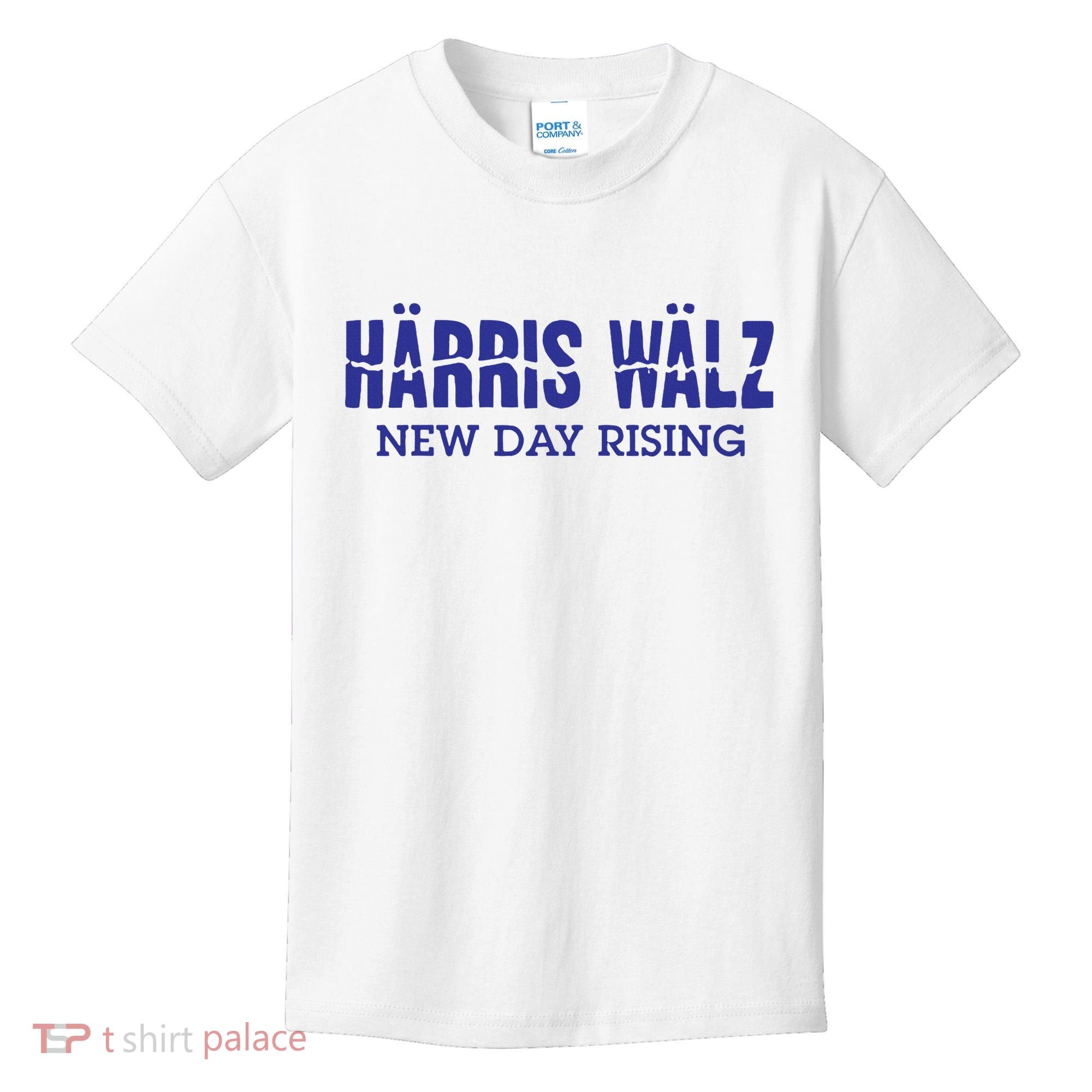 Harris Walz New Day Rising Kids T-Shirt