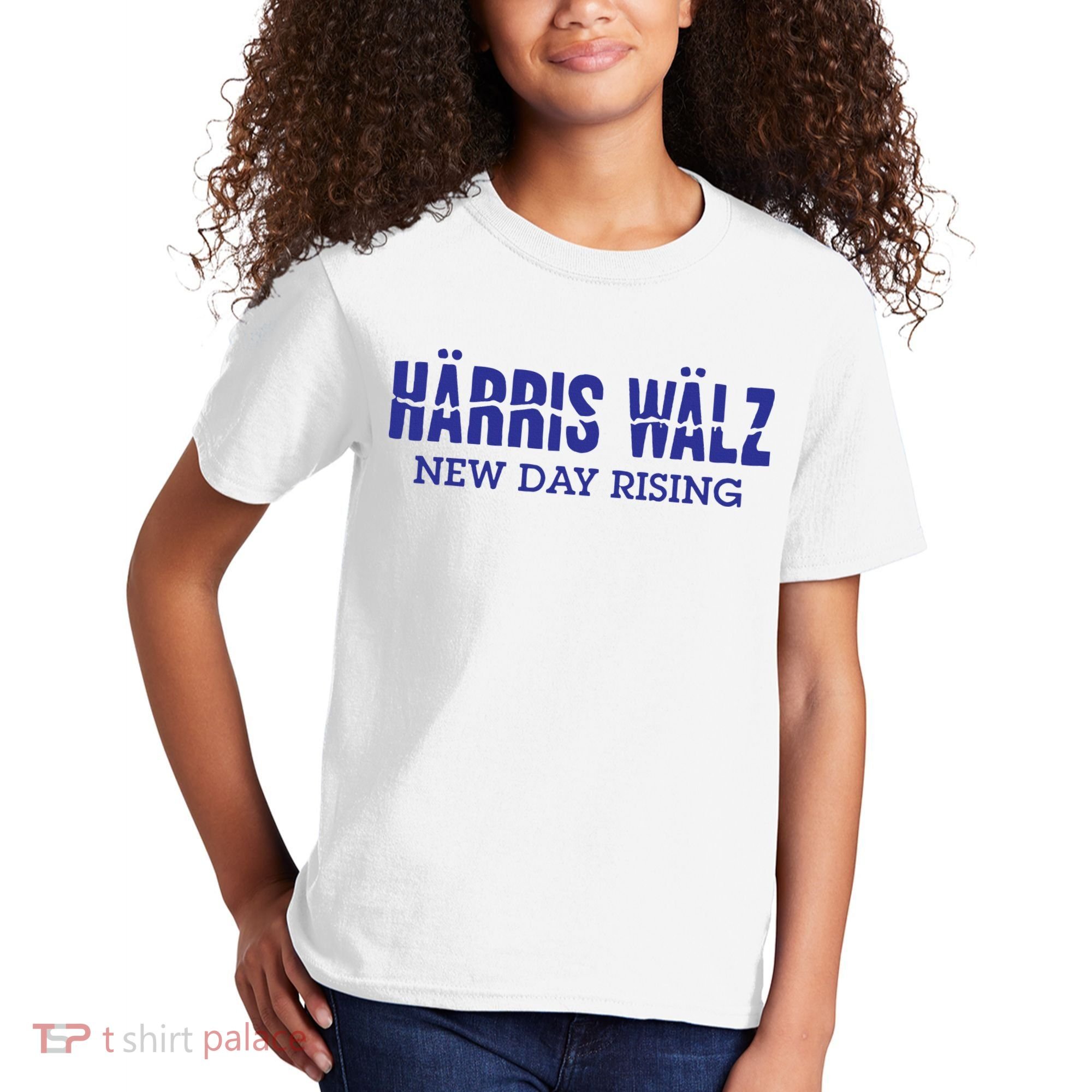 Harris Walz New Day Rising Kids T-Shirt