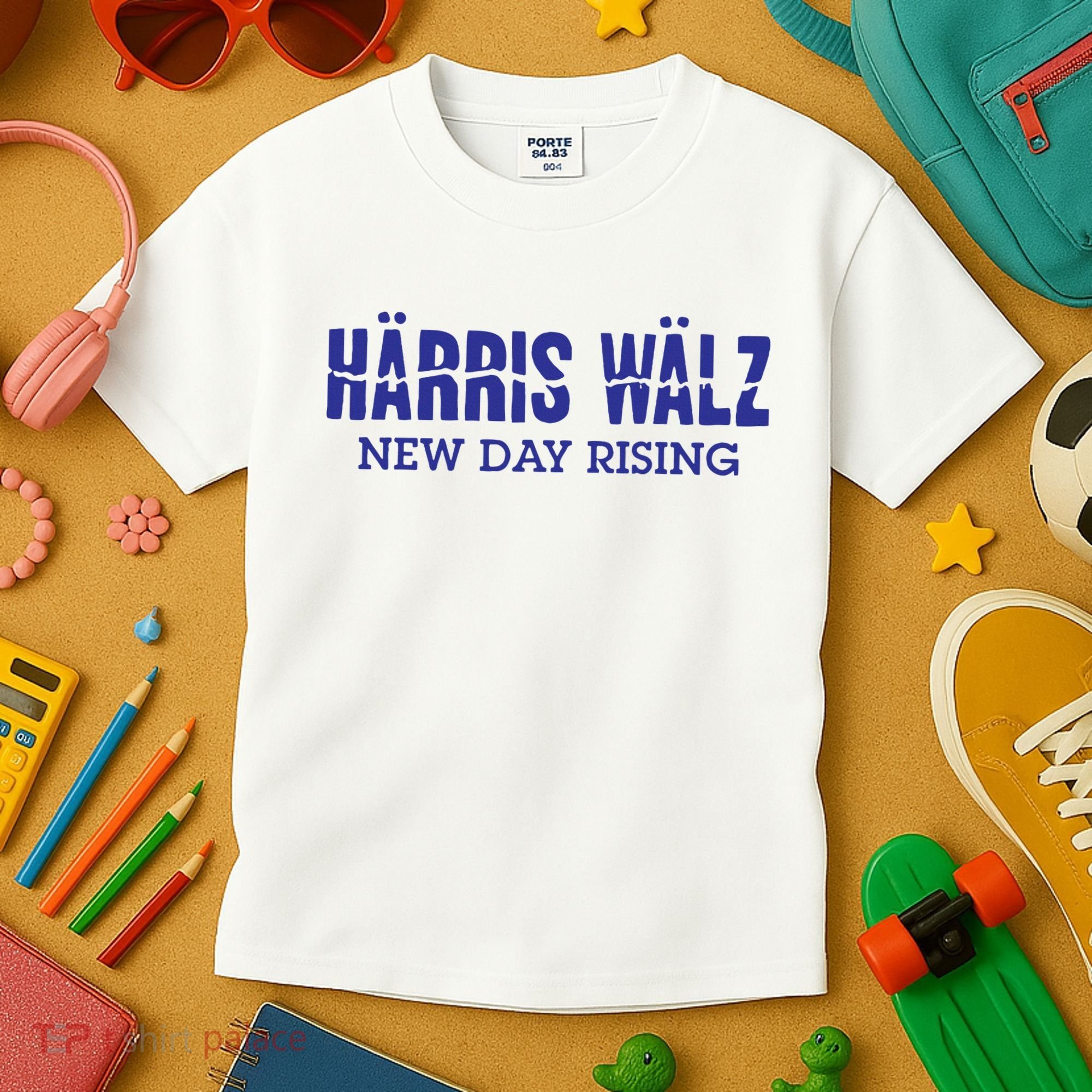 Harris Walz New Day Rising Kids T-Shirt
