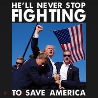 He Will Never Stop Fighting To Save America Donald Trump Ornament thumb 1