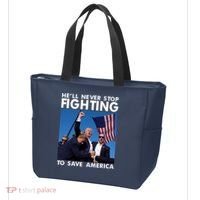 He Will Never Stop Fighting To Save America Donald Trump Tote Bag thumb 3