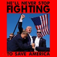 He Will Never Stop Fighting To Save America Donald Trump Santa Hat thumb 1