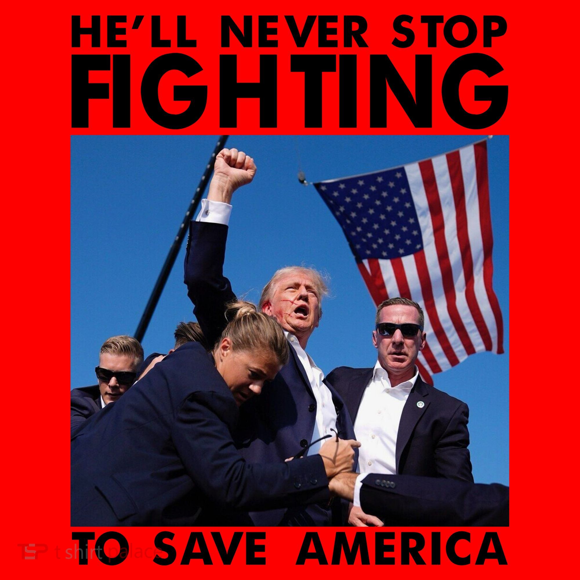 He Will Never Stop Fighting To Save America Donald Trump Santa Hat