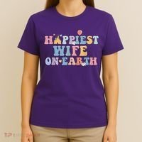 Happiest Wife On Earth Couple Trip Honeymoon Vacation T-Shirt thumb 4