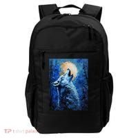 Howling Wolf Oil Painting Backpack thumb 0