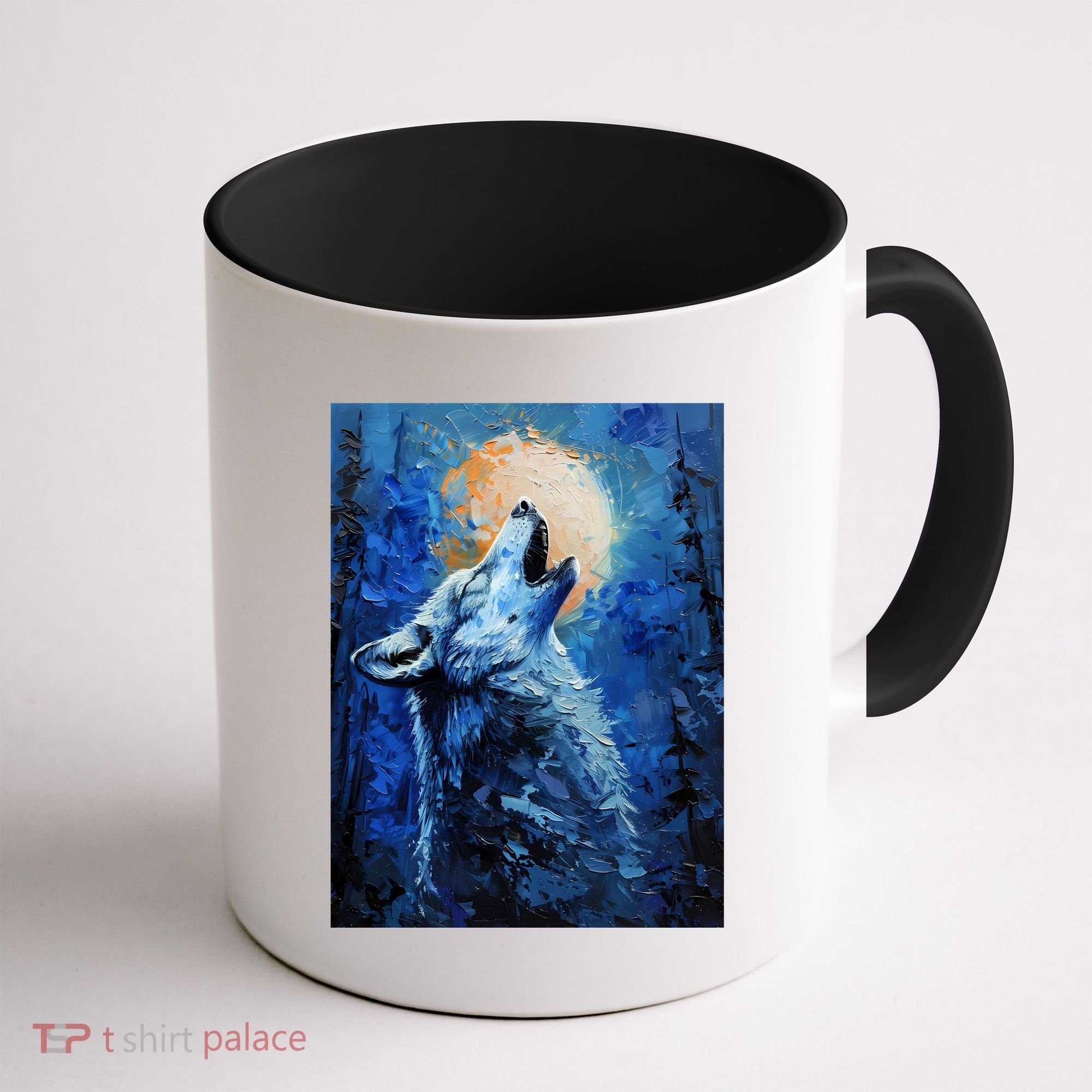 Howling Wolf Oil Painting Coffee Mug