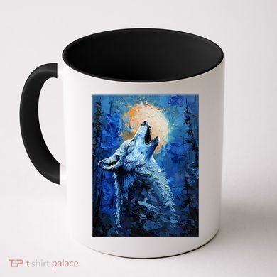 Howling Wolf Oil Painting Coffee Mug