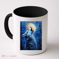 Howling Wolf Oil Painting Coffee Mug thumb 0